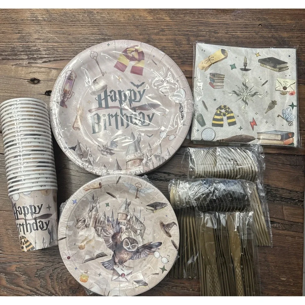 20 Guest Magical Wizard Birthday Party Supplies School Decorations Tableware